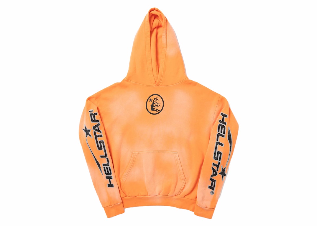 Pre-owned Hellstar Fire Orange Hoodie Orange Dye