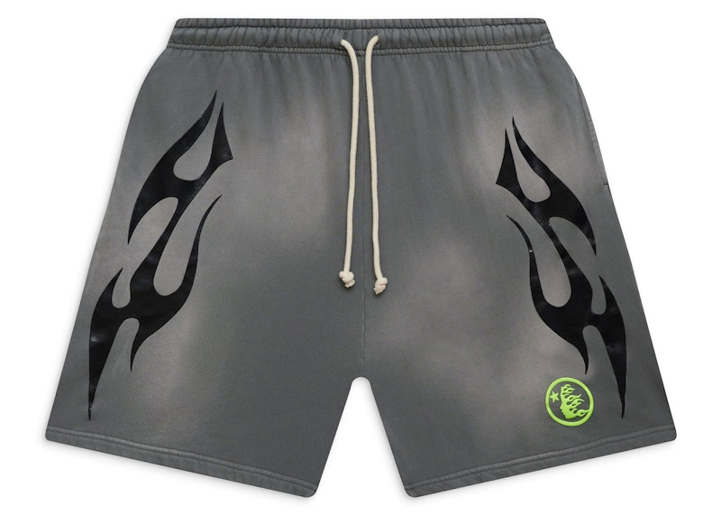 Hellstar Flame Shorts Grey Men's - FW24 - US Hellstar Flame Shorts Grey Men's - FW24 - US