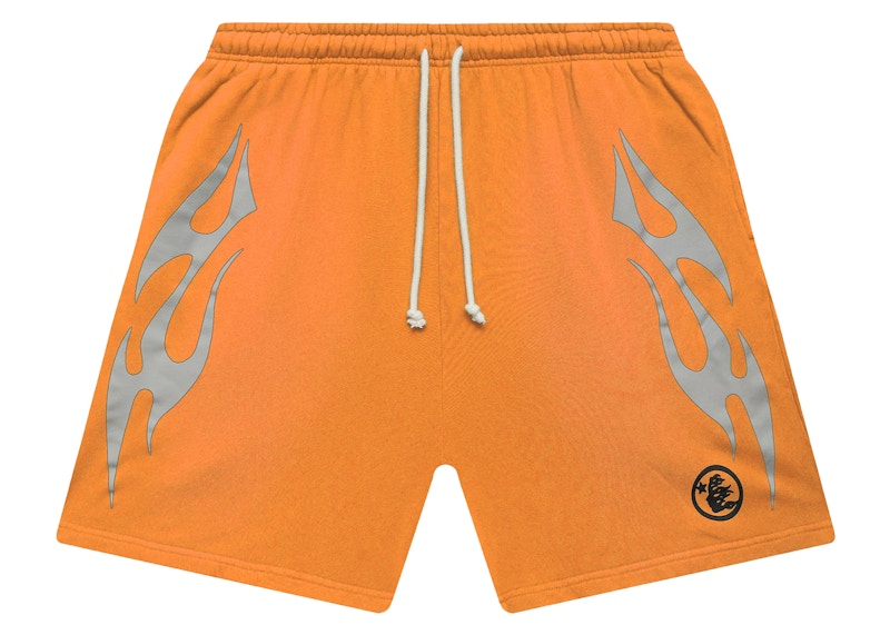 Hellstar Flame Shorts Orange Men's - FW24 - US