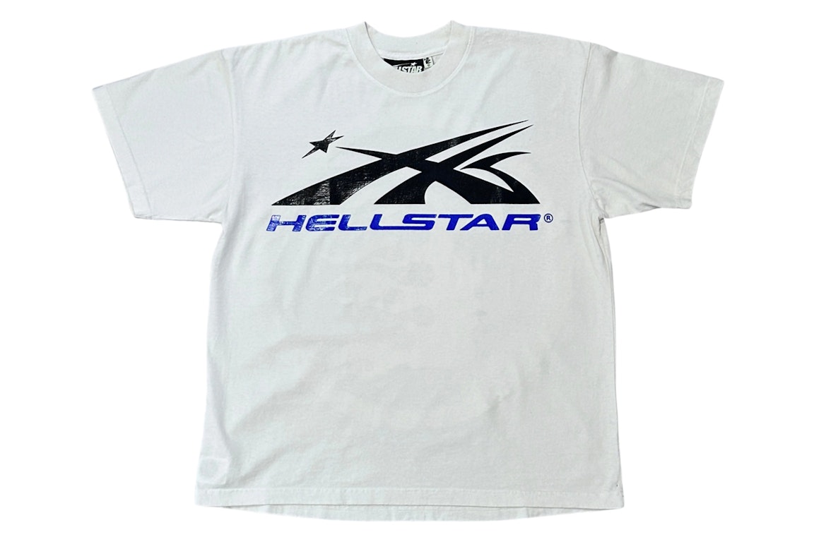 Pre-owned Hellstar Gel Sport Logo T-shirt White/blue
