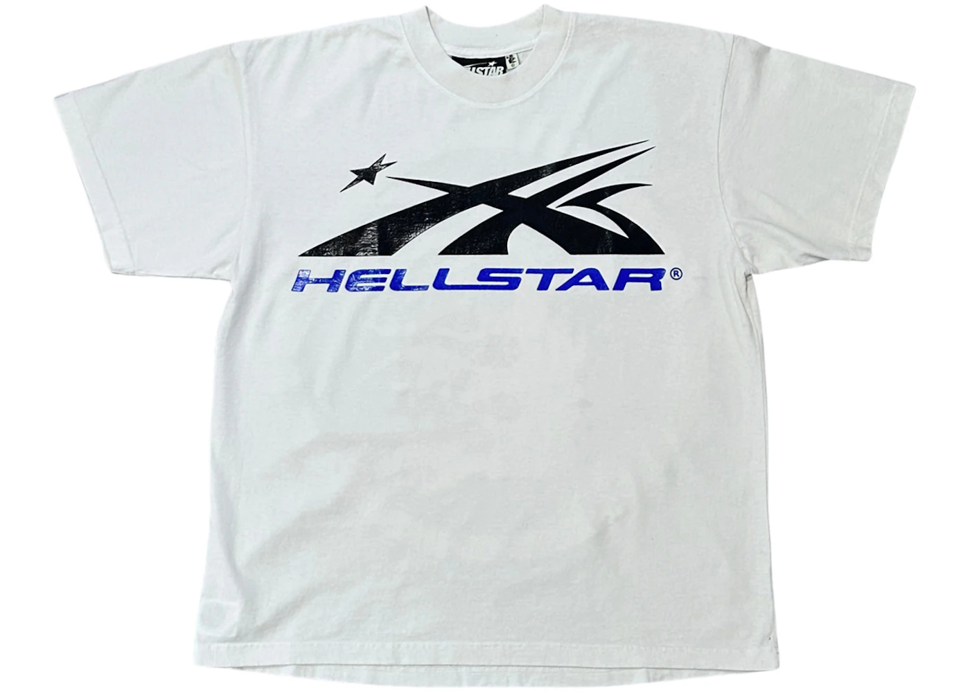 Hellstar Gel Sport Logo T-shirt White/Blue Hombre - SS24 - US