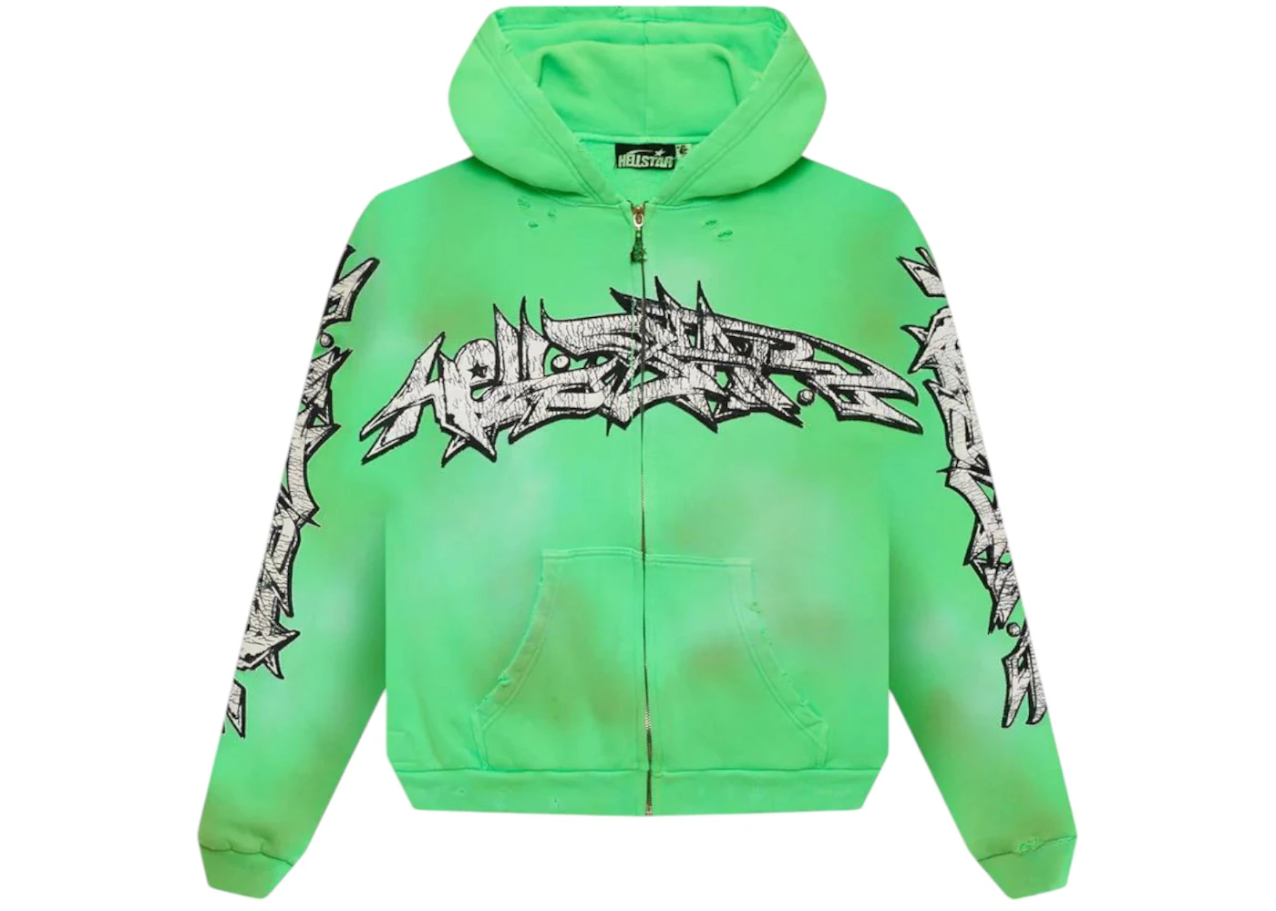 Hellstar Graffiti Zip-Up Green Men's FW24 US