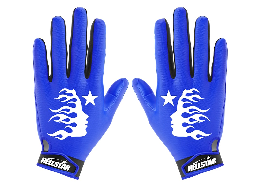 Pre-owned Hellstar Logo Gloves Blue