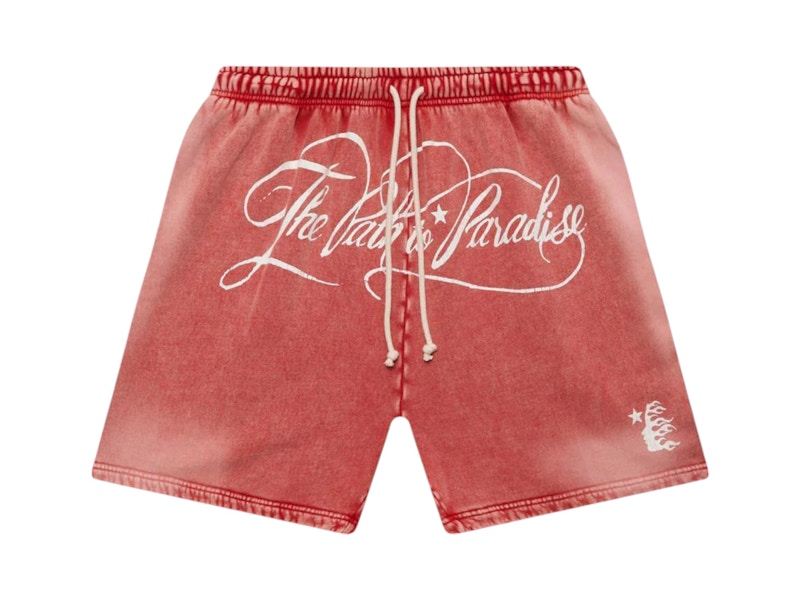 Pre-owned Hellstar Men's Path To Paradise Shorts In Red
