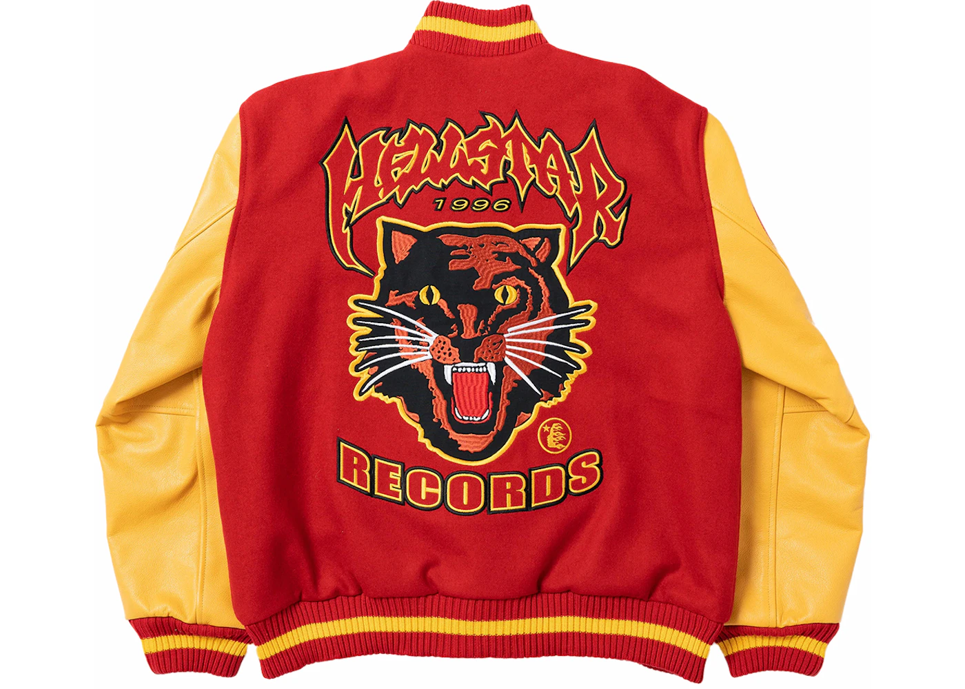 Hellstar Records Werewolf Letterman Jacket Red/Yellow Men's - FW23 - US