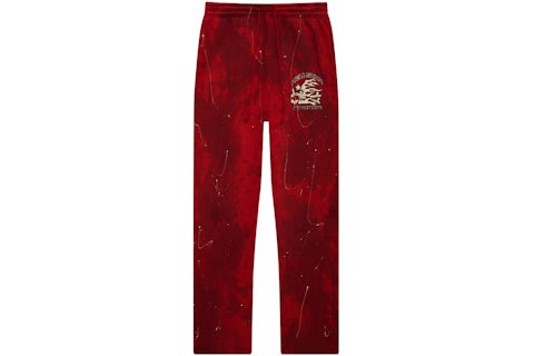 Hellstar Sports Pantaloni della tuta tie-dye rosso SS24 IT