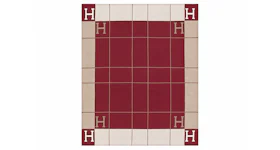 Hermes Avalon III Throw Blanket Ecru/Rouge