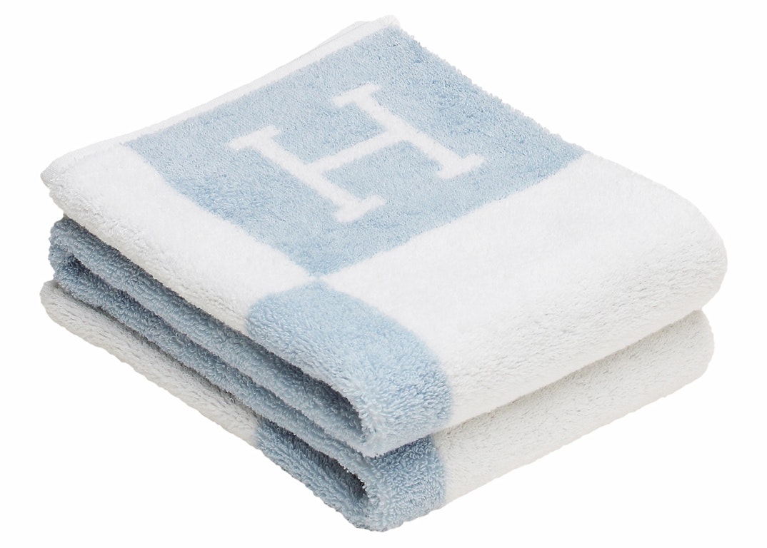 Pre-owned Hermes Avalon Towel Bleu Glacier