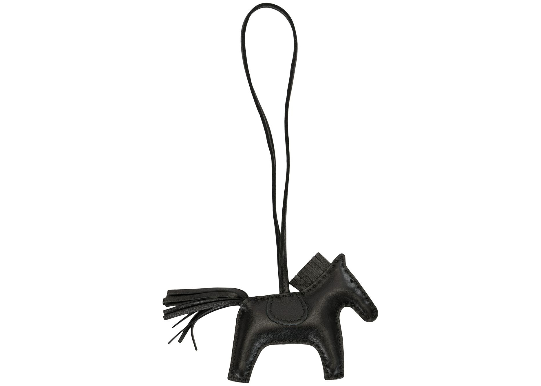 Hermes Bag Charm Rodeo PM Black in Leather