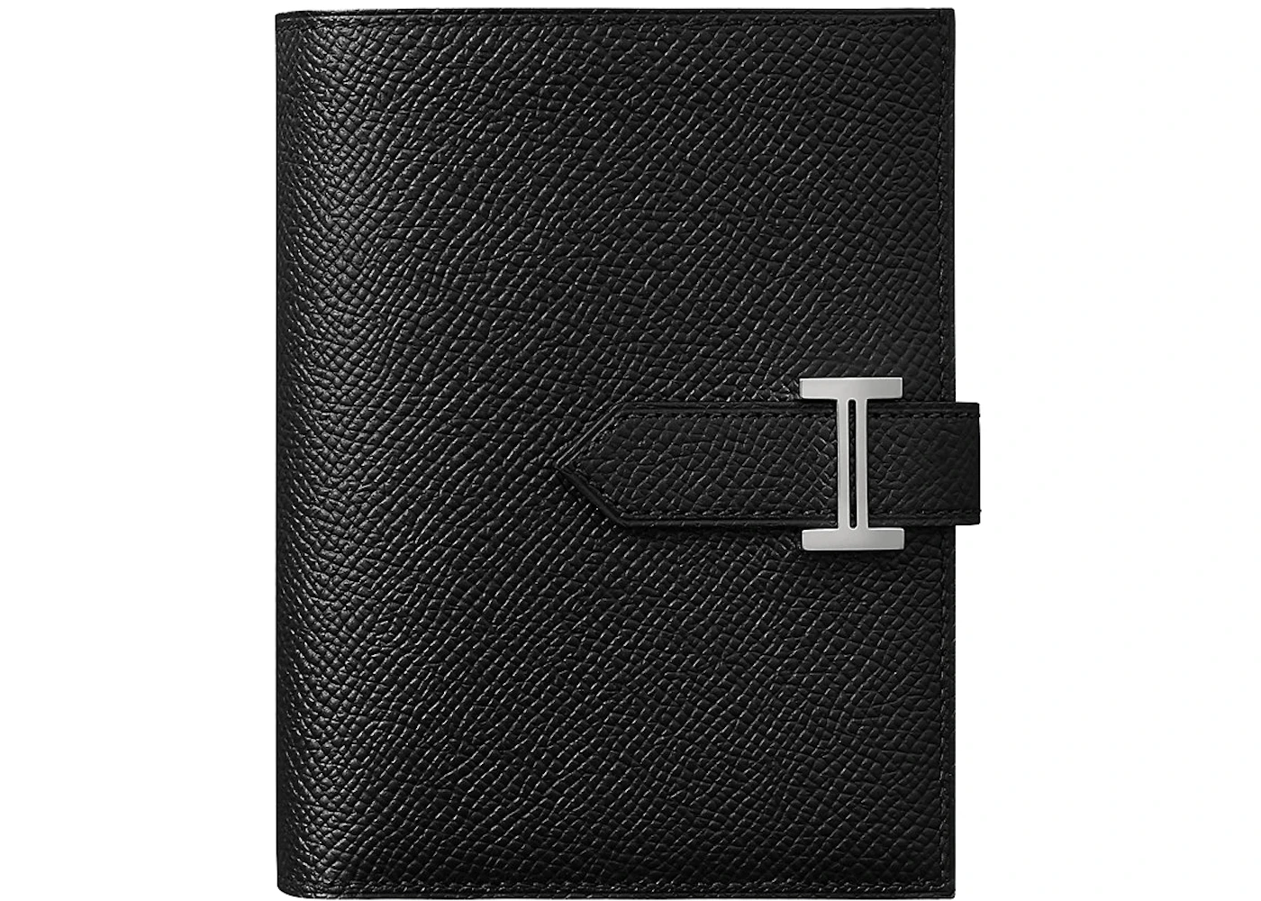 Hermes Bearn Compact Wallet Black in Calfskin Leather with Palladium-tone - US