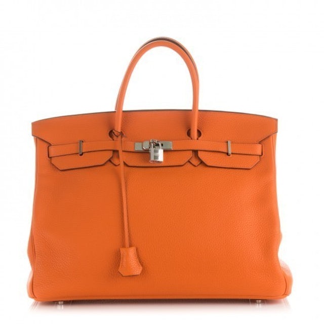 Hermes Birkin 35 Bag in Orange Clemence Palladium