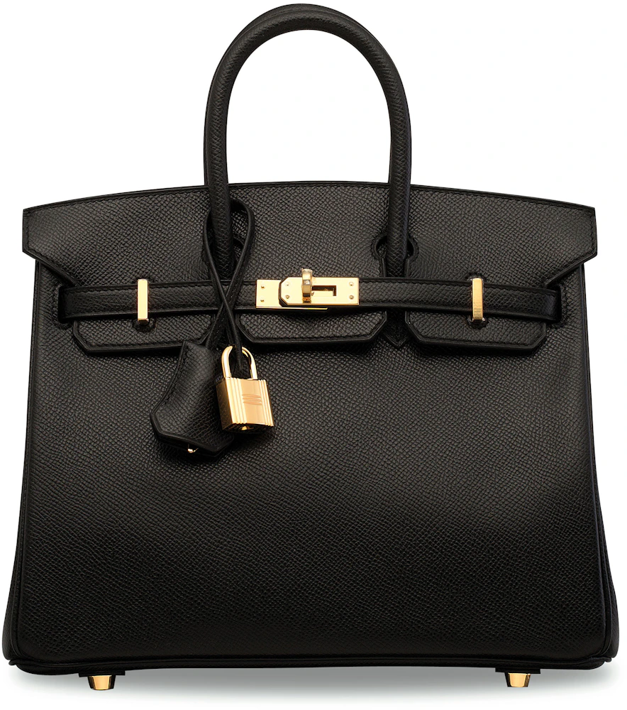 Hermes Birkin Epsom 25 Black in Leather with Gold-tone - GB