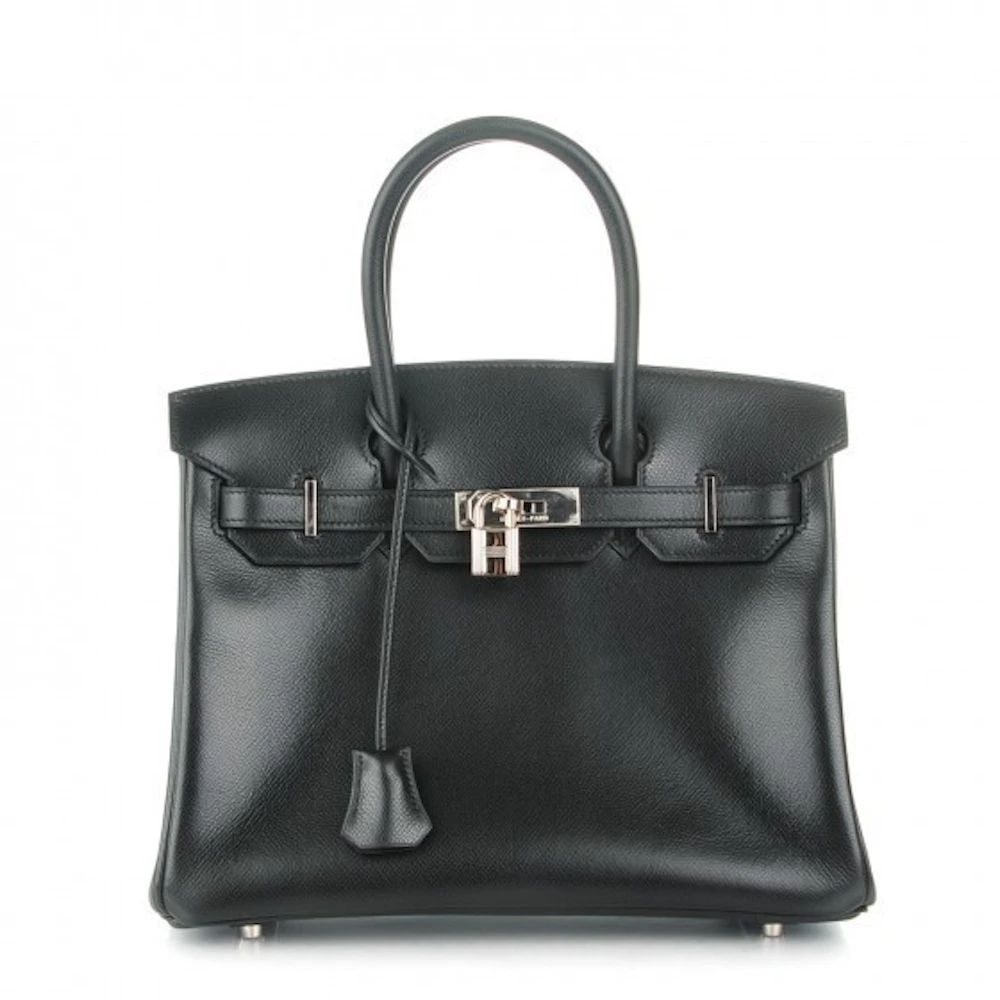 Hermes Black Noir Epsom GHW Birkin 30 Handbag - MAISON de LUXE