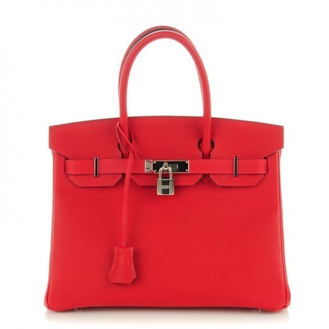 HERMES Rouge H and Vif red Marine blue Box leather KELLY 32 SELLIER Bag  Tri-Color