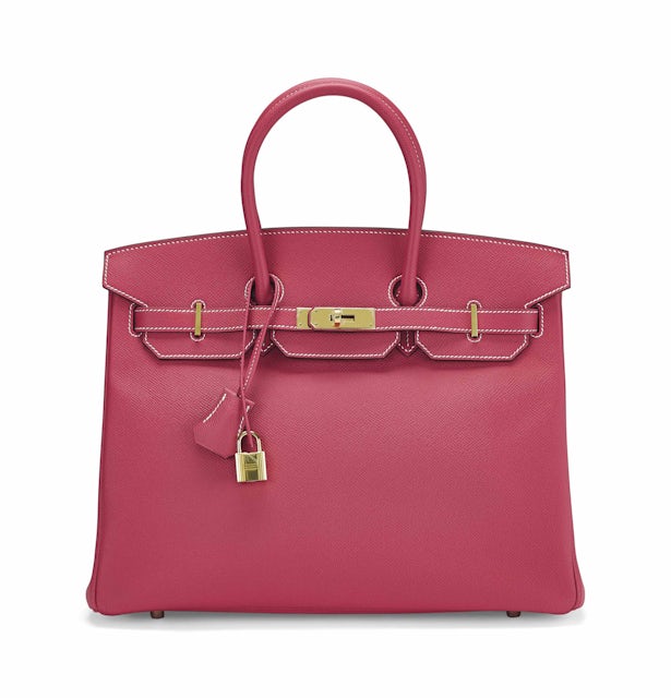 Hermes Birkin Epsom Gold-Tone 35 Rose Tyrien in Epsom Leather with