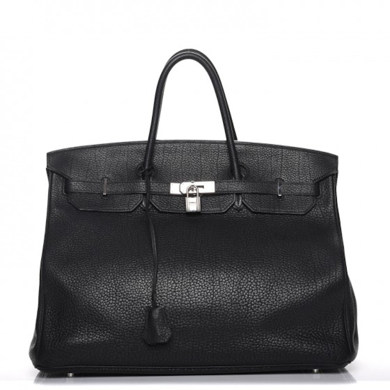 Hermes Cabas H en Biais 40 bag Bleu France/Noir/Bleu Saphir