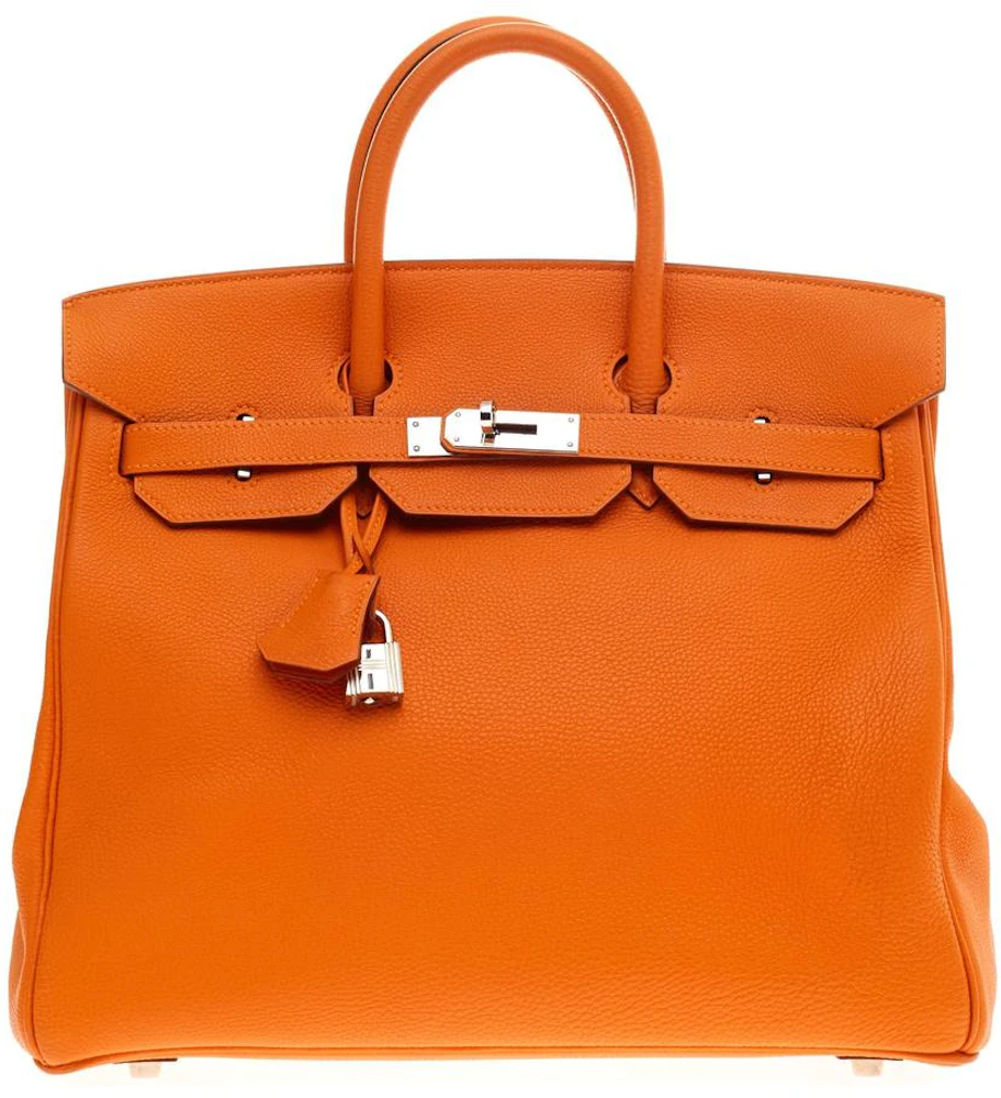🧡 Hermès 40cm HAC Orange Minium Togo Leather Palladium Hardware  #priveporter #hermes #birkin #birkinhac #birkinhac40 #orangeminium