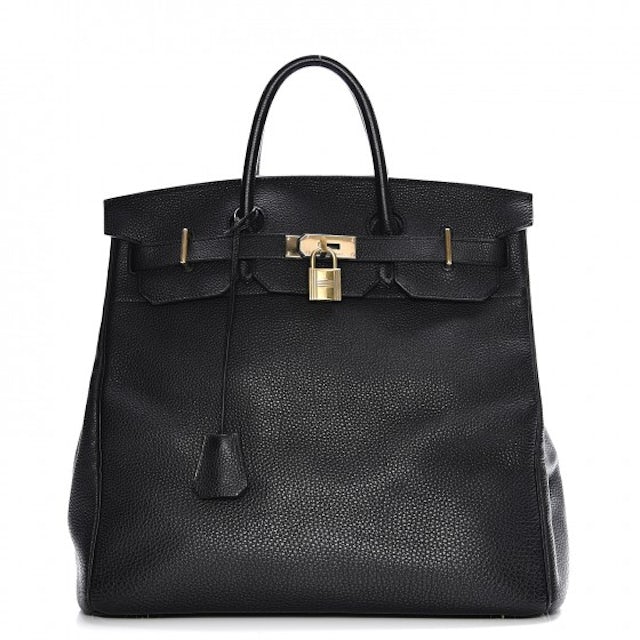 Hermes Birkin HAC Togo 40 Noir in Togo Leather with Gold Plated - US
