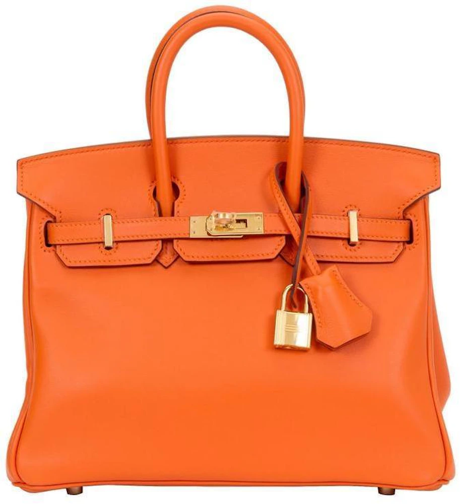 Hermes Birkin Swift Gold 25 Rose Azalee in Swift Leather with Gold Plated -  GB