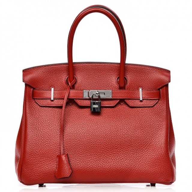 Hermes Birkin Taurillon Clemence 30 Rouge Casaque in Calfskin Leather with  Palladium - US