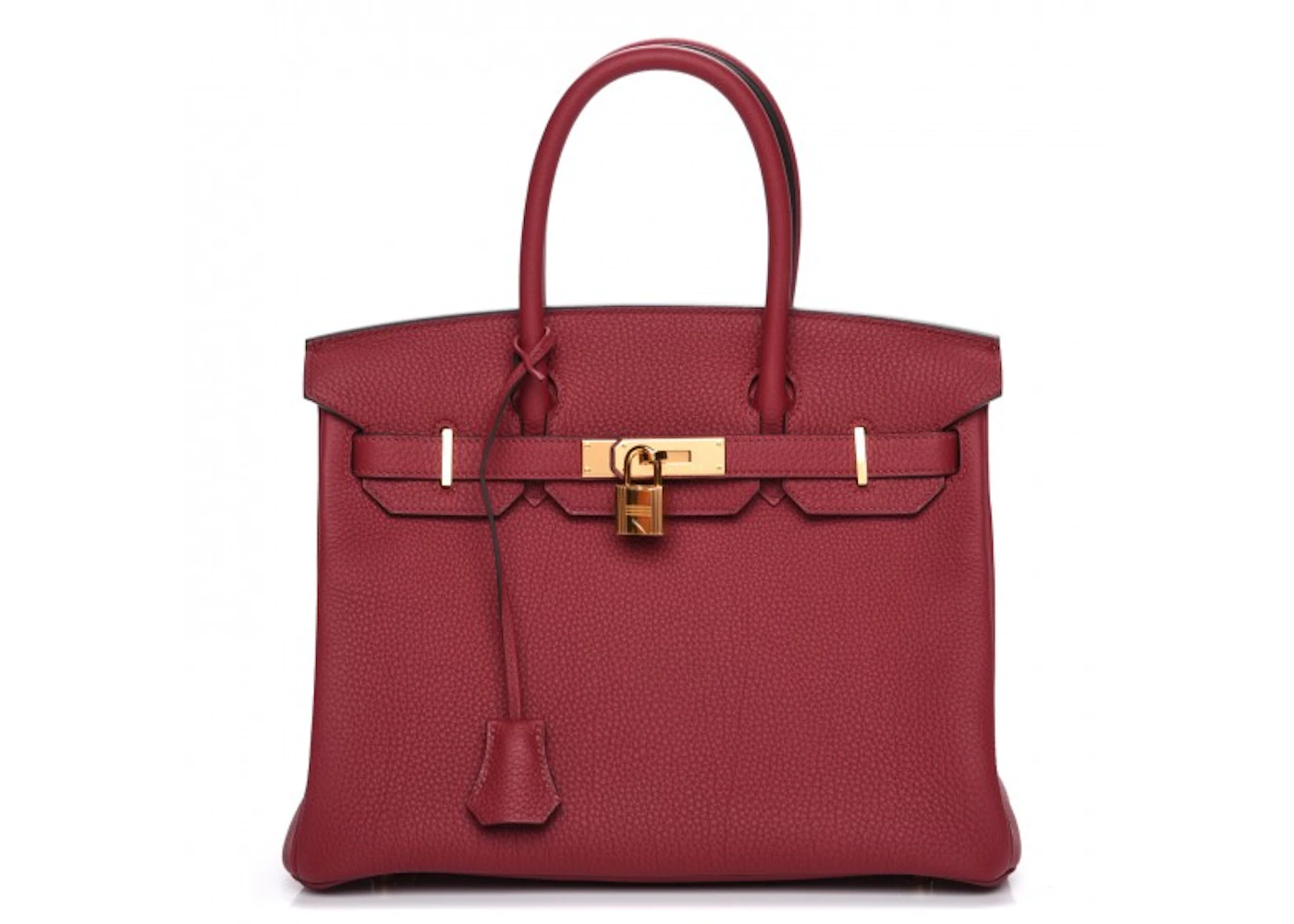 Hermes Birkin Togo 30 Rouge Grenat in Calfskin Leather with Gold-tone - US