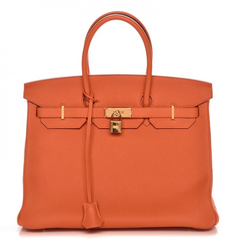 Hermes Birkin Togo Gold 35 Feu in Togo Leather with Gold Plated