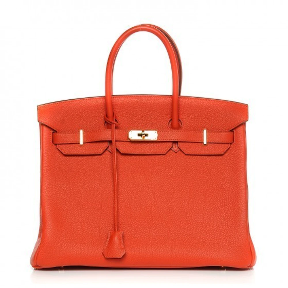 Hermes Bi-Color Capucine/Rouge H Clemence Leather Palladium Plated
