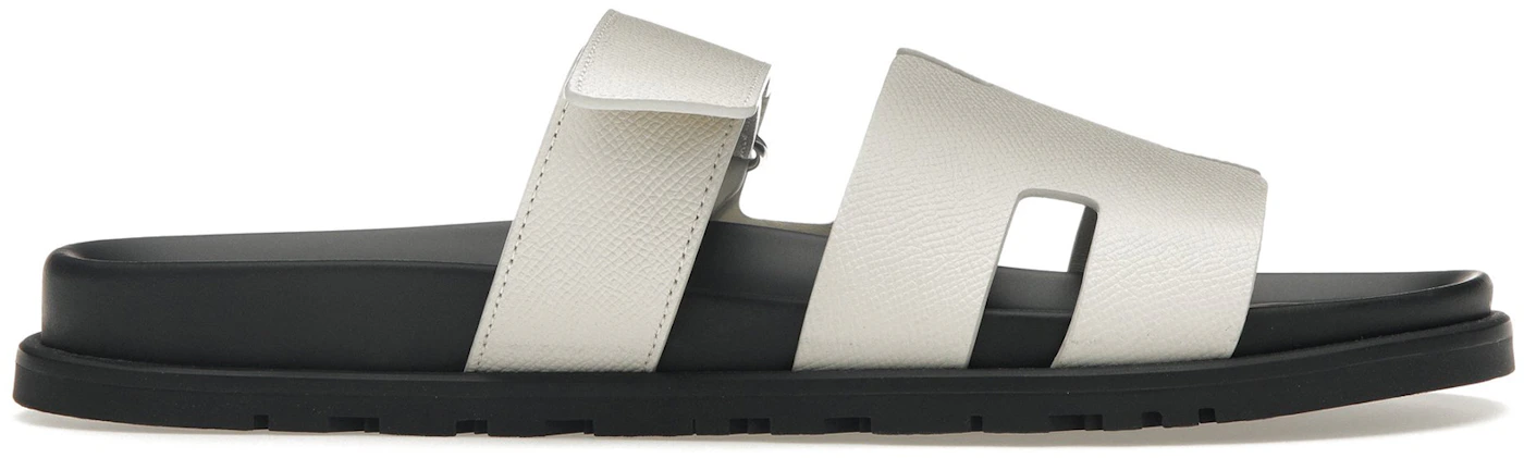 Hermes Chypre Sandal Blanc Epsom Leather (M) Men's - H222857 - US