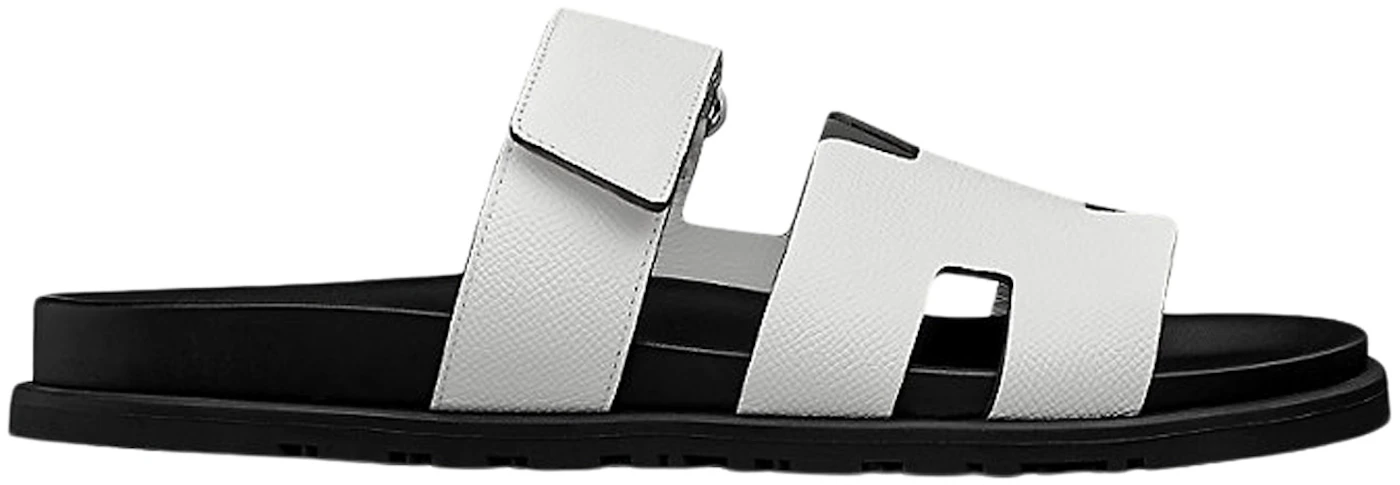 Chypre leather sandals Hermès White size 40 EU in Leather - 22974065