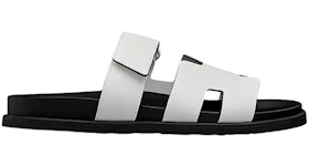 Hermes Chypre Sandal Blanc Epsom Leather (M)