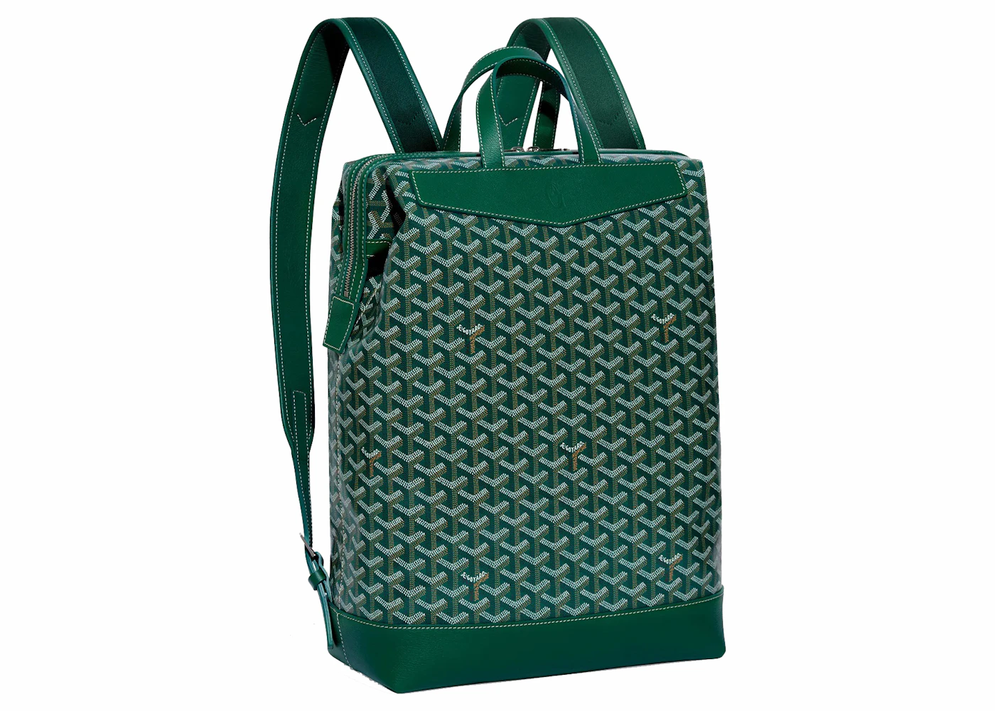 Goyard Cisalpin Backpack Green in Goyardine Canvas/Chevroches Calfskin  Leather with Silver-tone - GB