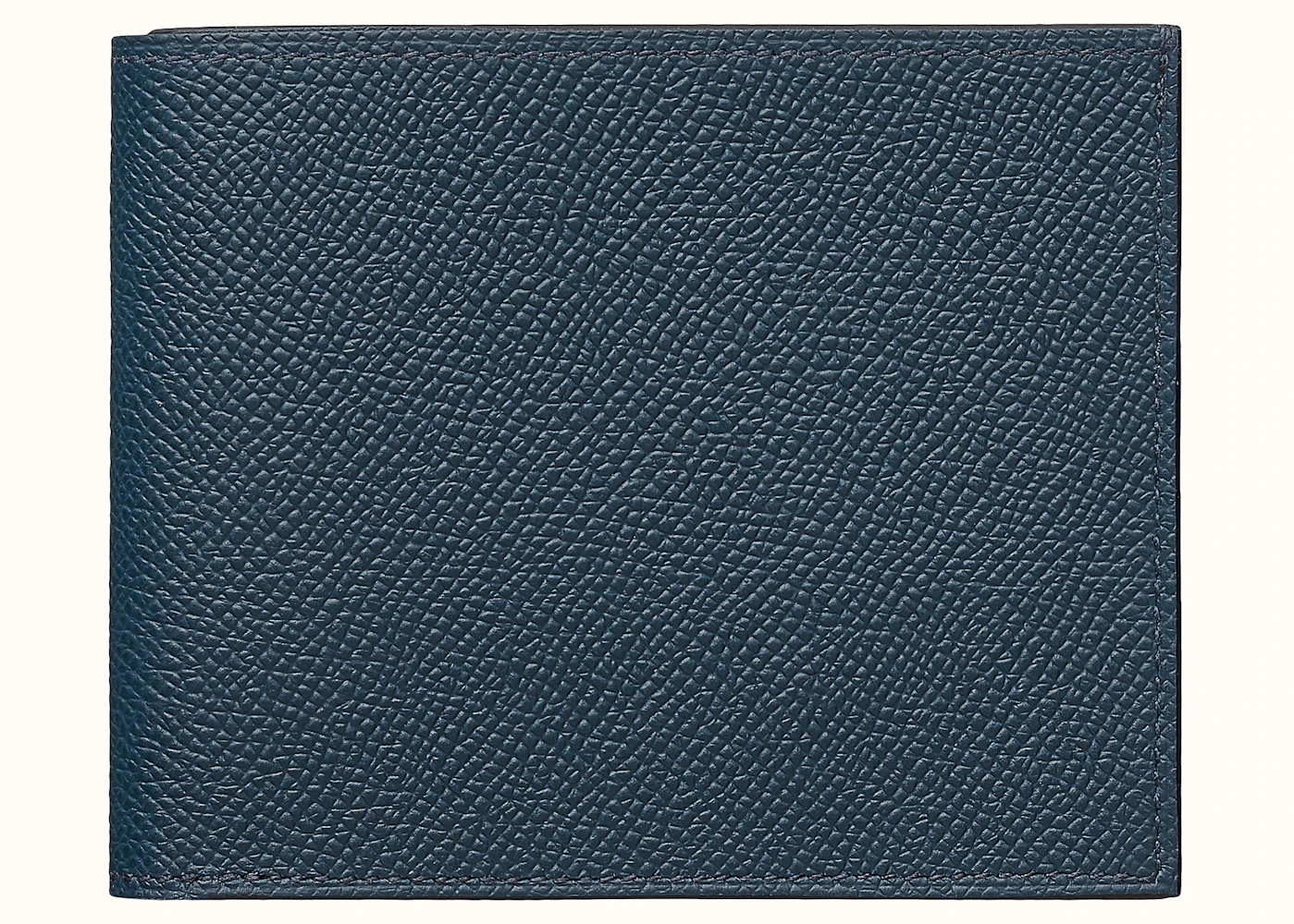 HERMES Evercolor Citizen Twill Card Case Bleu Royal Celeste Orange