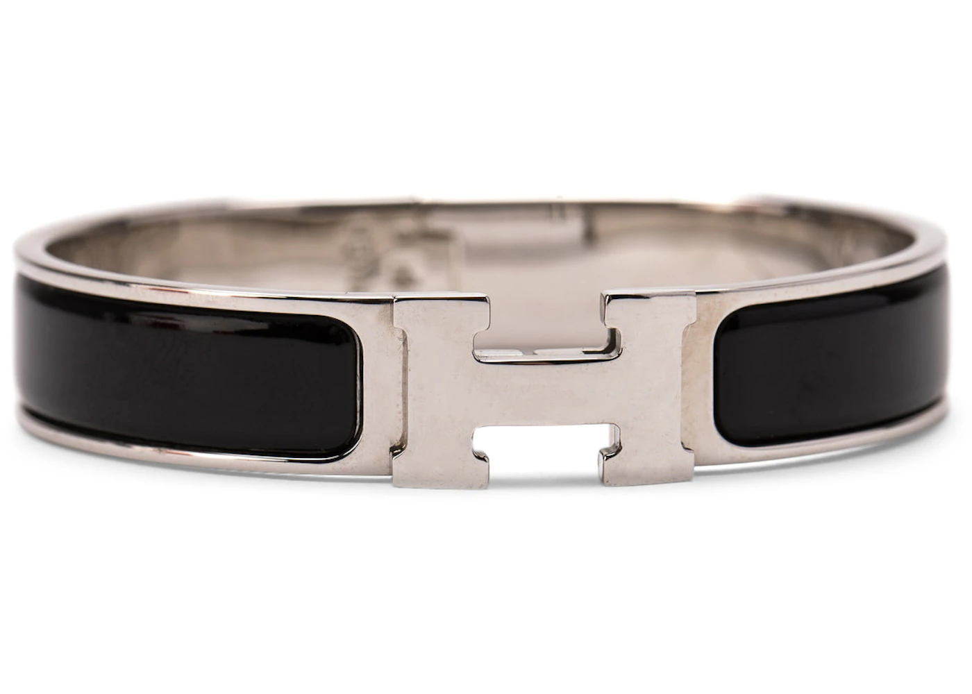 Hermes clic h bracelet black and silver Outlet