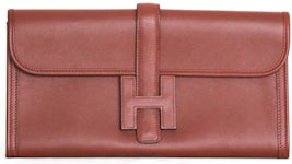 100%AUTH Hermes Pochette Jige Elan 29 Swift Clutch Etain Hand Bag Dust  Bag/Box