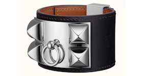 Hermes Collier de Chien Bracelet Box Palladium Noir