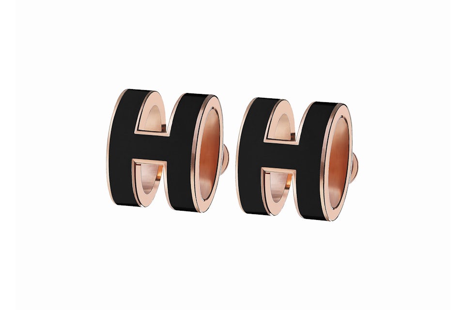 Hermes pop h earrings rose gold Clearance