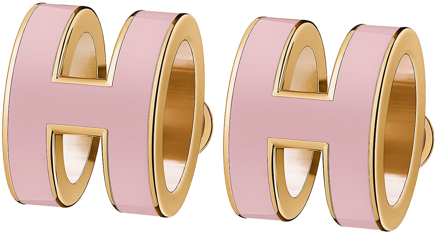 Hermes Earrings Pop H Sugared Almond in Lacquered Metal with Gold Plated