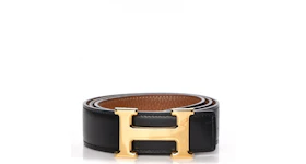 Hermes H Belt Box/Togo 32mm Noir/Gold