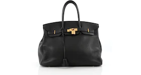 Hermes Handbag Birkin Clemence 35 Black