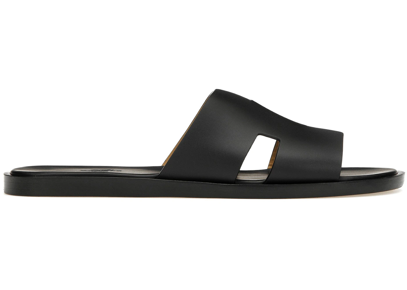 Hermes Izmir Sandal Noir Smooth Calfskin Leather Men's H041141Z US