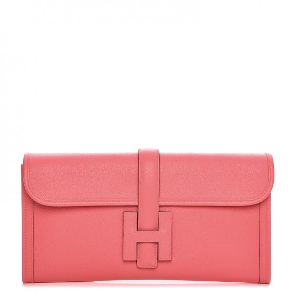 Hermès Pochette Jige 29cm Rose Azalee 8W Epsom Leather Clutch