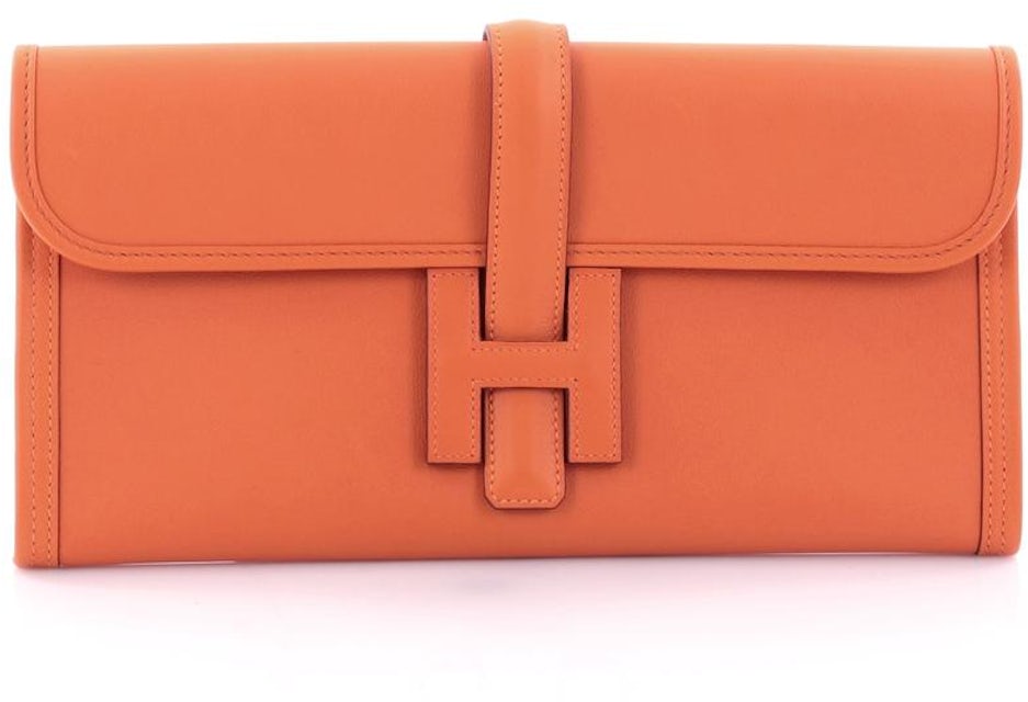 Hermes Jige Elan Bag Orange Swift