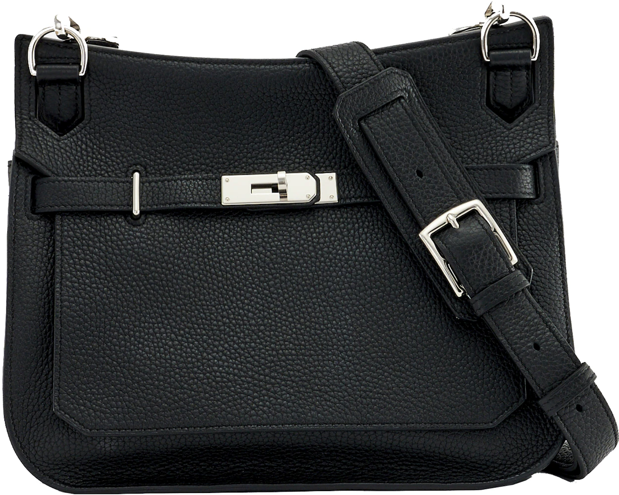 Hermes Jypsiere 28 Taurillon Clemence Black in Leather with Silver-tone ...