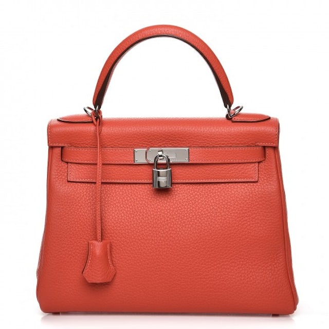 Hermes Birkin Handbag Rouge Pivoine Togo with Palladium Hardware 30 Red