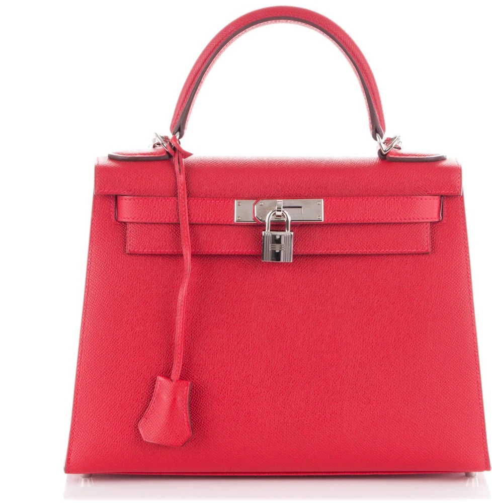 Hermès Rouge Casaque Epsom cm Kelly Sellier- 25 cm PHW