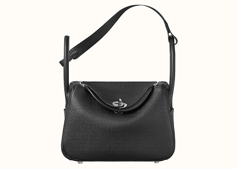 Hermes Lindy 26 Bag Black in Leather with Palladium tone TW