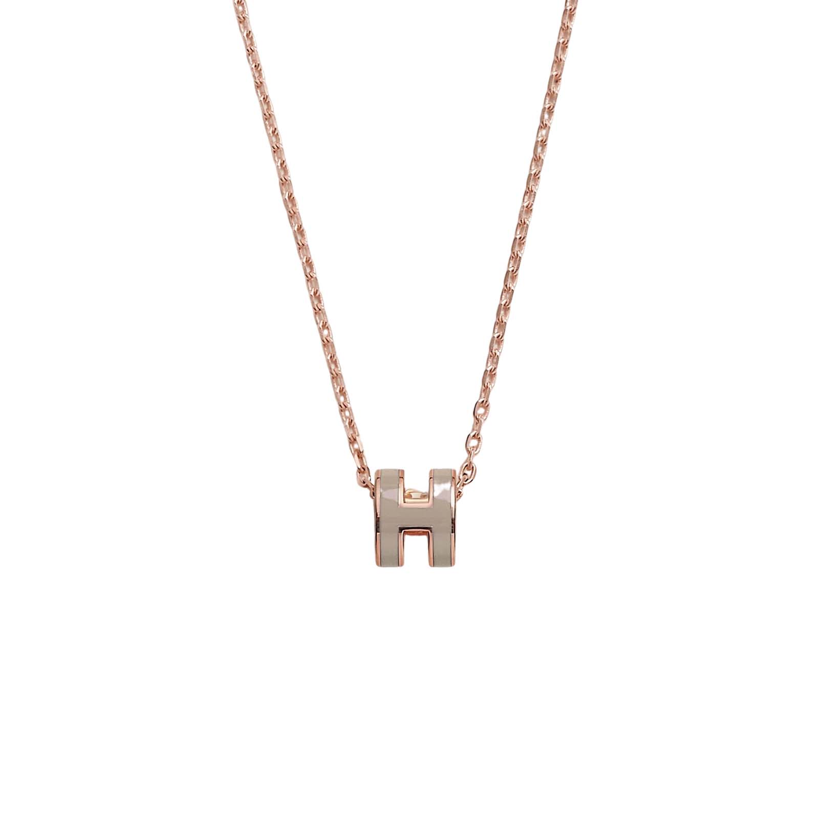 Hermes Cage d'H Enamel Gold Plated Pendant Necklace Hermes | TLC
