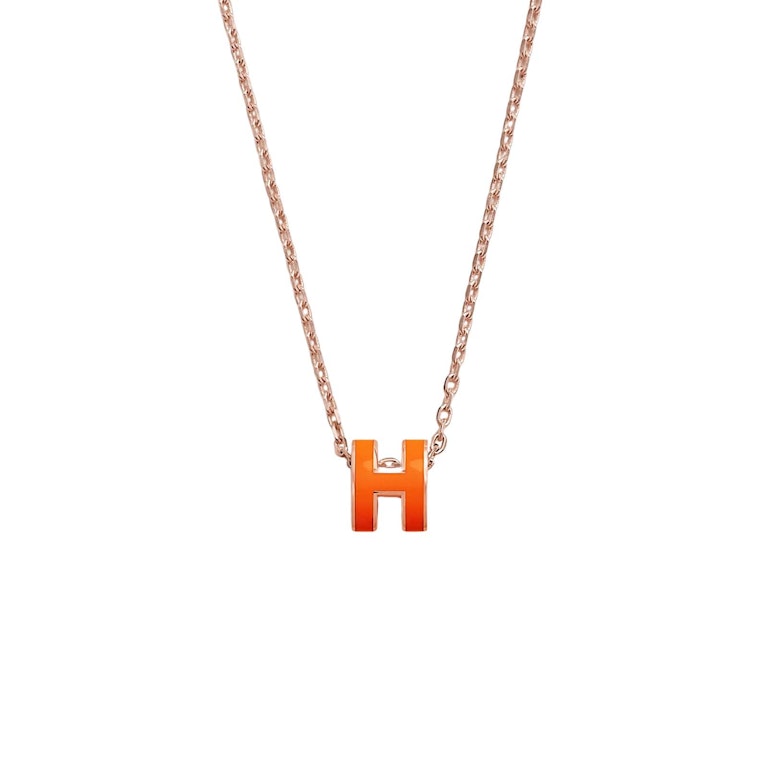 Pre-owned Hermes Mini Pop H Pendant Orange Soie