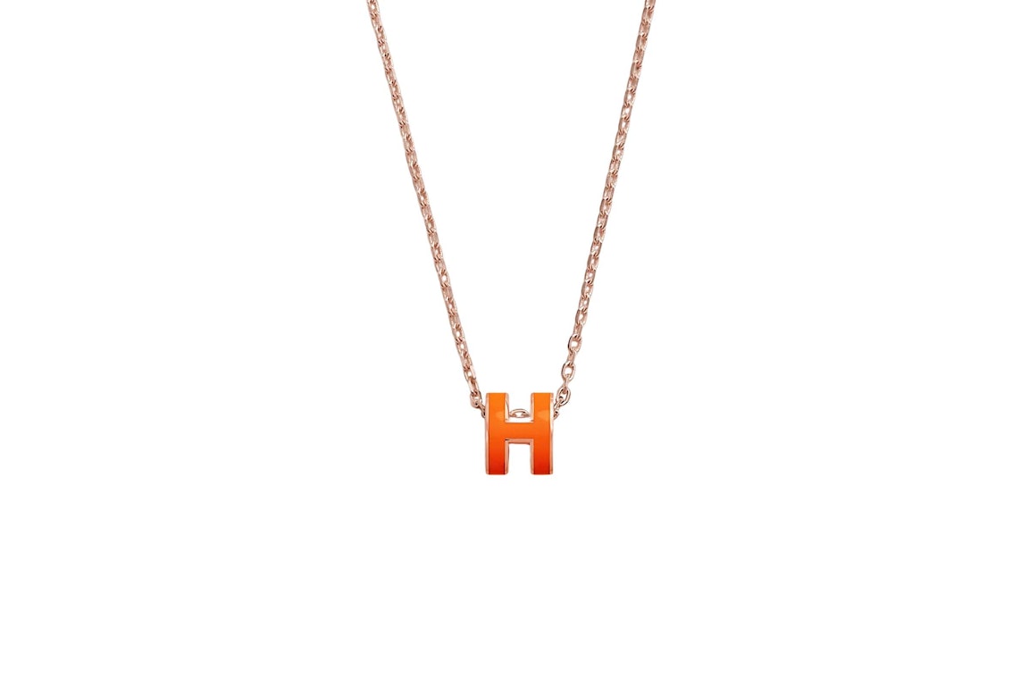 Pre-owned Hermes Mini Pop H Pendant Orange Soie