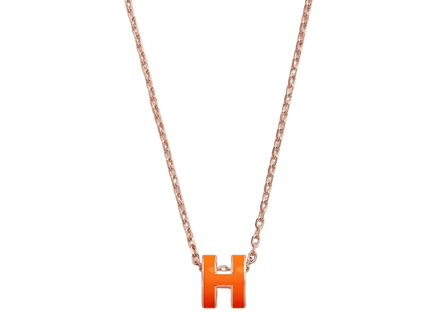 Hermes pop h necklace orange Clearance